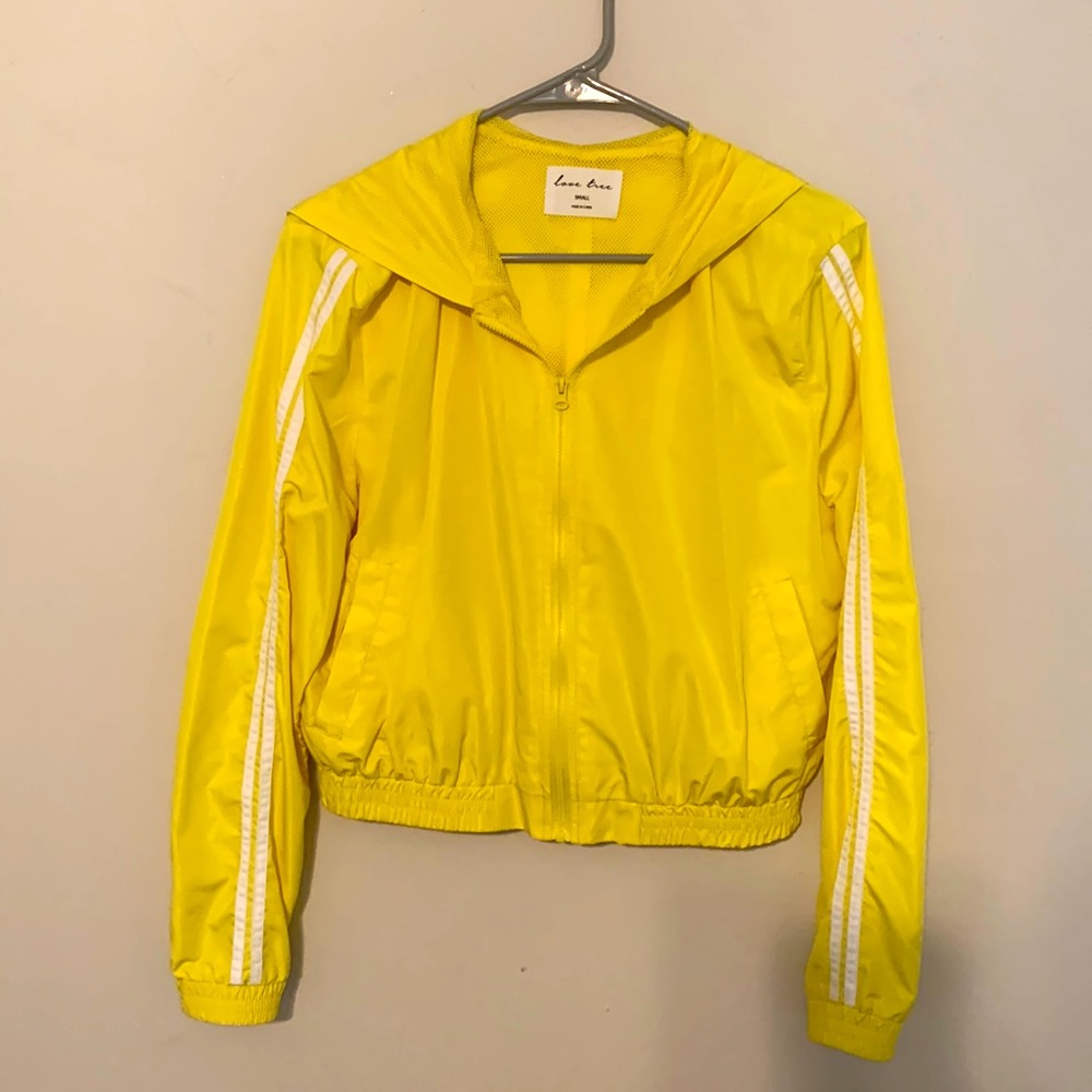 Yellow crop track jacket /wind breaker lightweight perfect condition, worn once